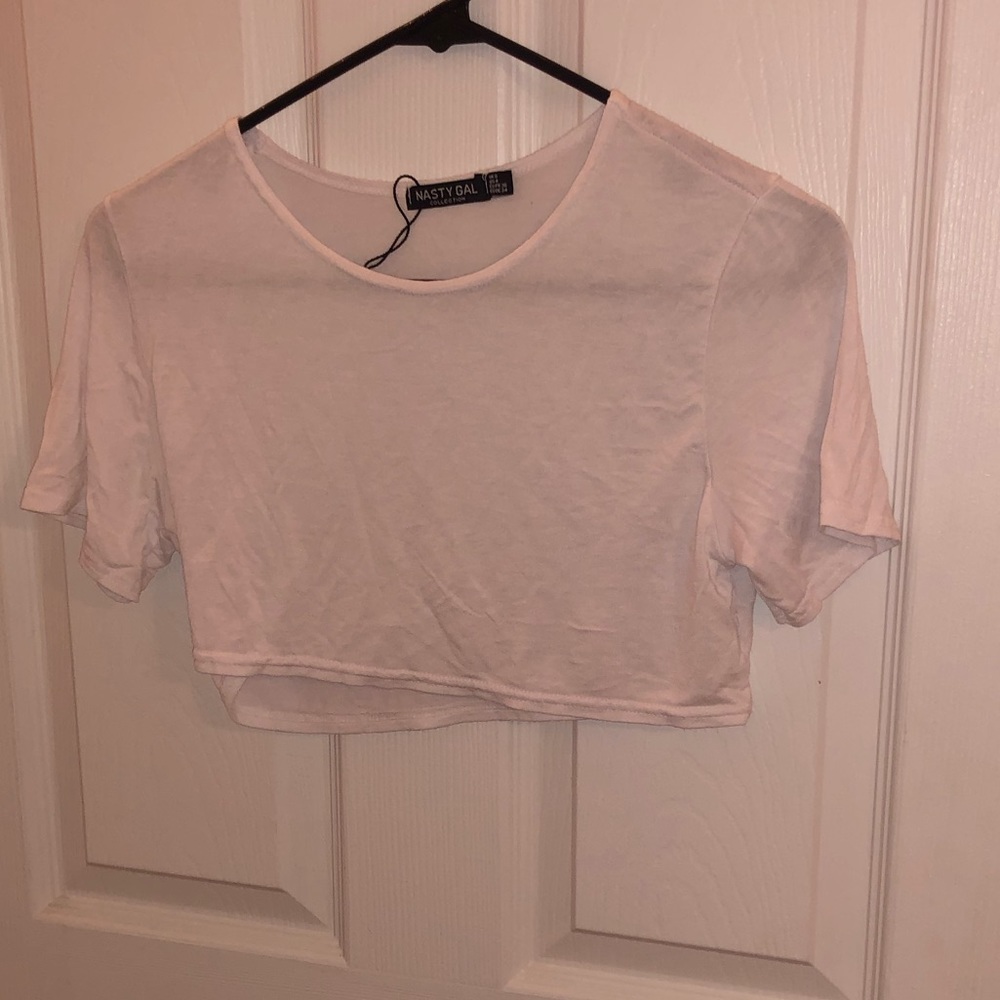 White T-Shirt Cropped Top